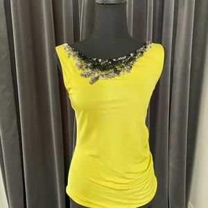 Karen Millen Yellow top with metal embellishments
